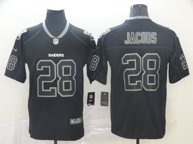 Men Oakland Raiders #28 Jacobs Nike Lights Out Black Color Rush Limited NFL Jerseys->oakland raiders->NFL Jersey